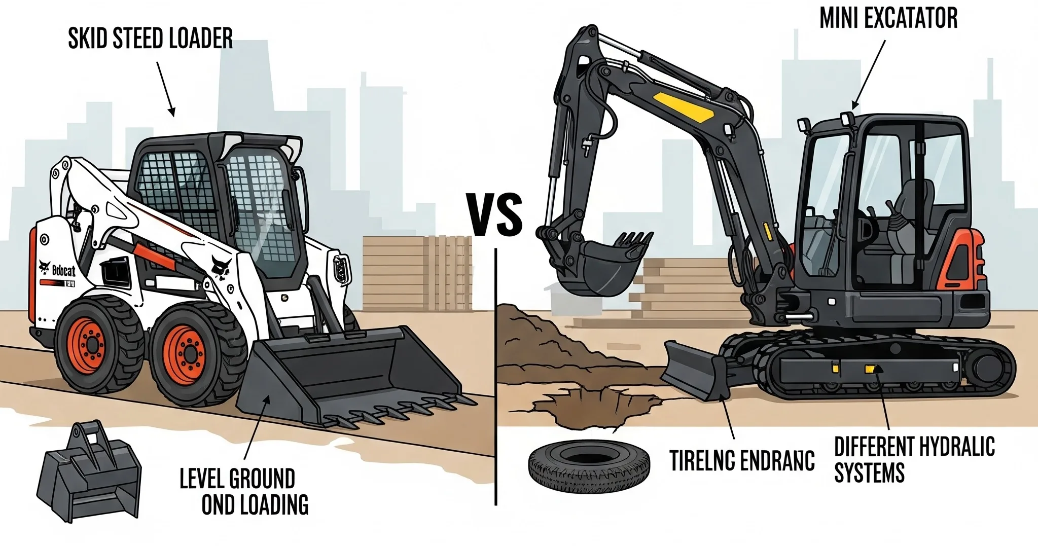 Perbandingan Skid Steer Loader vs Mini Excavator