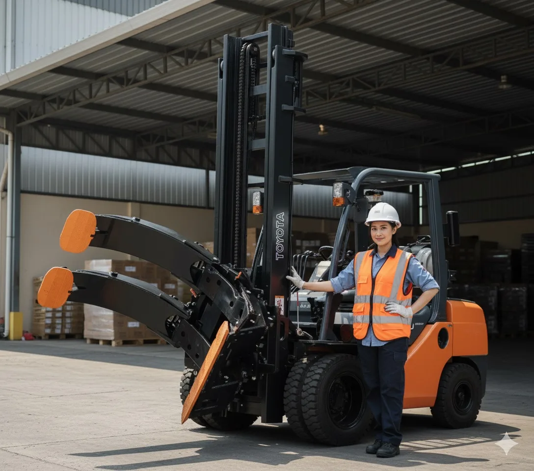 Paper Roll Clamp Rotating Fork Attachment